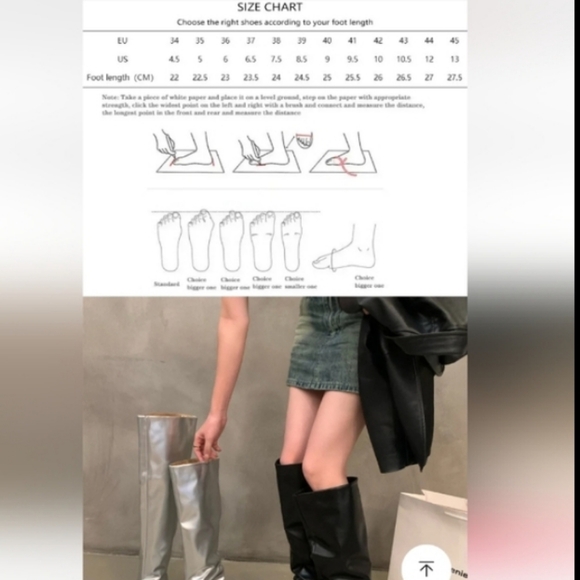 Women Black slouchy flat knee boots - Picture 12 of 12